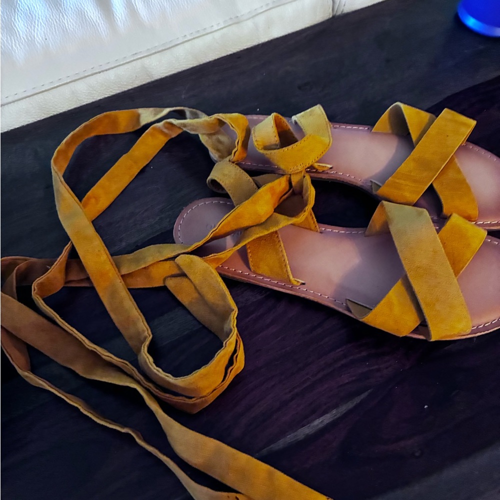 Mustard Suede sandals Shoes old navy